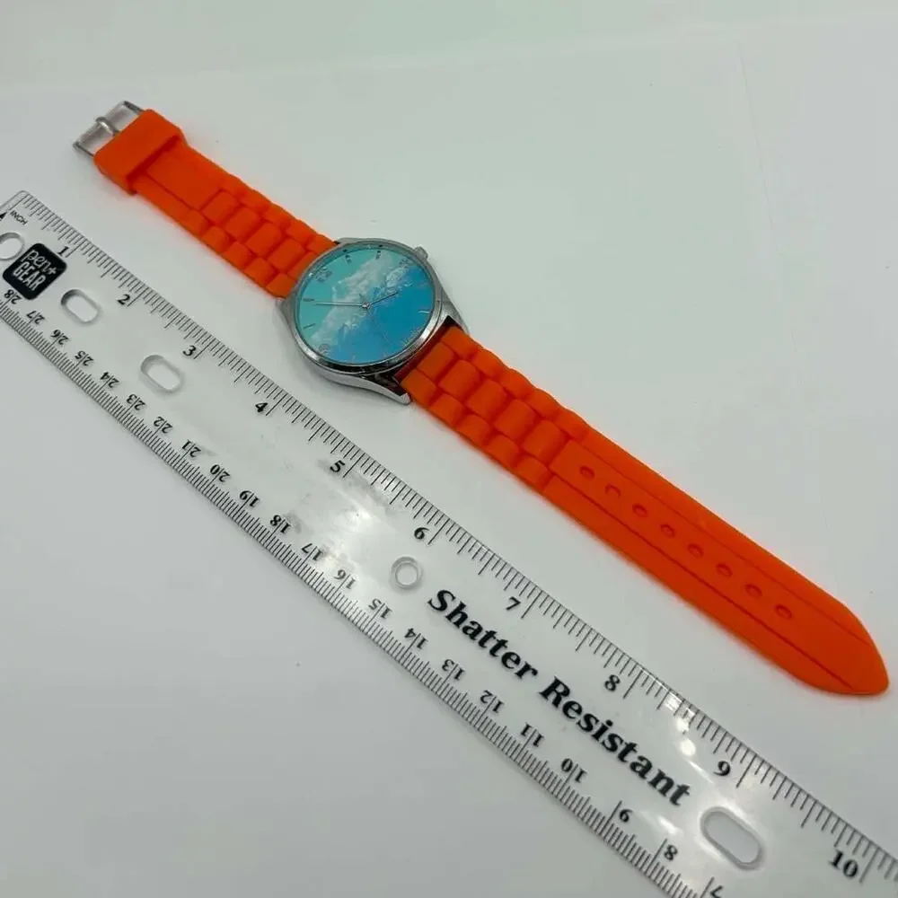 Silver & Orange Alaska Men's Watch
